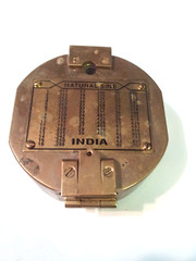Vintage Brass Natural Sine Compass with mirror – Made in India – Old and Nice!