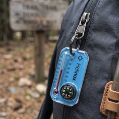 Helinox x Sun Company Thermometer Compass Keyring CO4H603BK Cyan Blue Black NEW