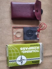 Cold War West Germany Compass w/ Mirror & Case Complete Vintage Navigation Set