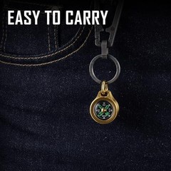Mini Titanium/Brass Waterproof Pocket Compass for Hiking, Survival & Gifts – Key