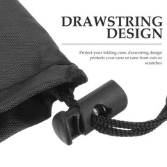 Black Crutch Drawstring Bag Heavy Duty Storage Container for Hiking and Camping
