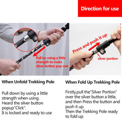 Lightweight Collapsible Trekking Pole – 7075 Aluminum Adjustable Walking Stick f