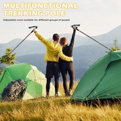 Hiking Walking Staff Outdoor Multitool Gear Trekking Pole 55.5 Inch Detachable