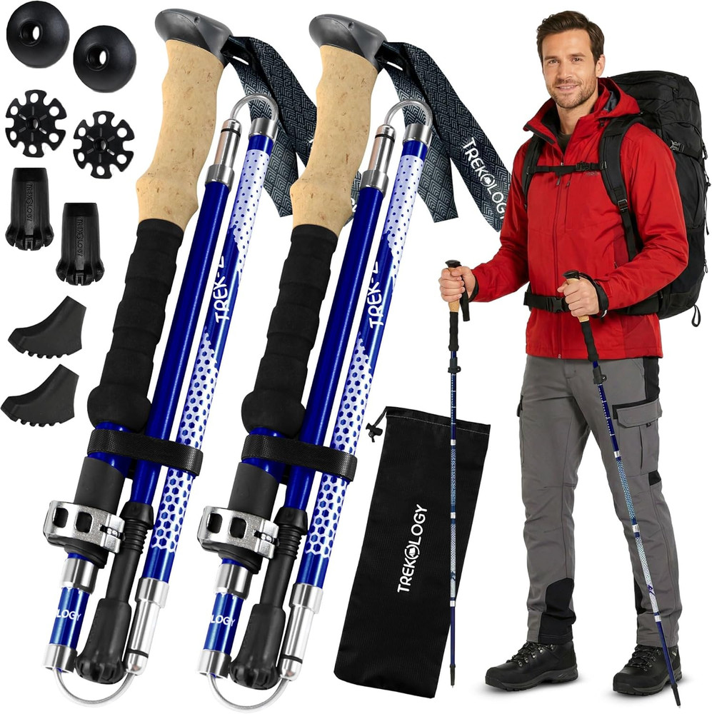 Trek-Z Collapsible Hiking & Trekking Poles – Balance Support for Seniors, Women,