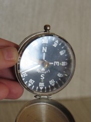 VTG German Made Field Pocket Compass WWII Era?? Silver Tone Metal READ