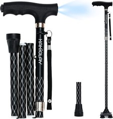KAKICLAY Trekking Poles Walking Cane Hiking Stick Foldable Lightweight LED Light