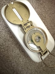 Vintage Engineer Directional Metal Pocket Compass Camping Hiking Hunting Outdoor