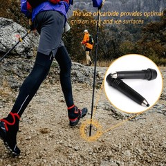 Rubber Trekking Pole Tips 4pcs Walking Hiking Stick Tips Universal Carbide Tips