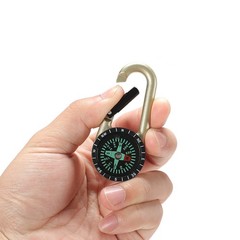 2 Pcs Metal Compass Keychain Mini Tactical Direction Finder for Outdoor Use