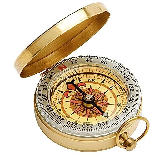 Sensitive Brass Flip Compass – Waterproof & Multi Functional ,Metal Compass