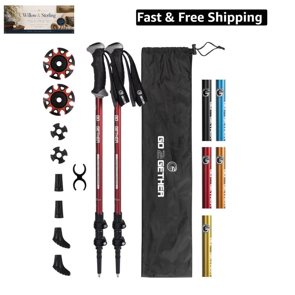 Aluminum Trekking Poles – Quick Adjustable Locks, Comfort Handle, Padded Stra…
