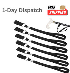 JIEYAO 6Pcs Walking Cane Wrist Strap Replacement Black Elastic Trekking Pole