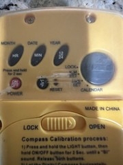Brookstone Digital Compass With Backlight Temperature Alarm Clock Yellow