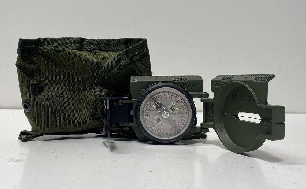 Cammenga Model 3H Military Lensatic Compass Tritium US GI OD Green with Pouch