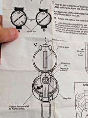 United Cutlery Brands CT26 Lensatic Compass with Case & Instructions