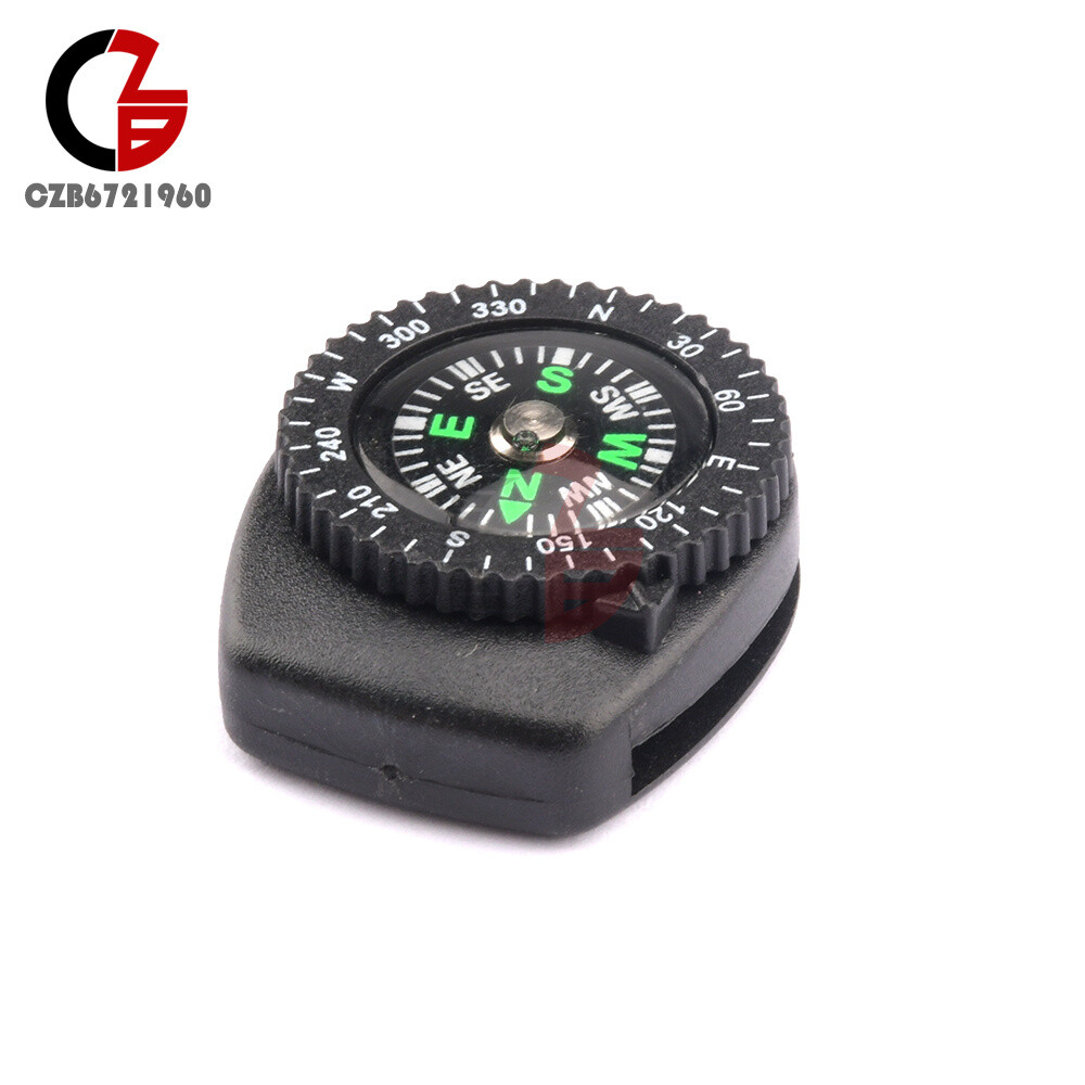 2PCS Mini Clear Liquid-filled Button Compass Clip on band Outdoor Molle Backpack