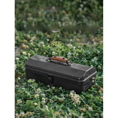 Stylish Metal Tool Box for Camping with Handle and Interior Felt Lining
