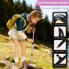 Hiking Trekking Poles for Kids, 2 Pack anti Shock, Adjustable, Collapsible Hikin