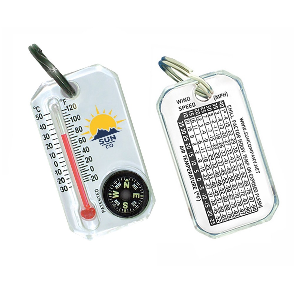 Sun Company Therm-o-Compass – Zipper Pull Compass and Thermometer