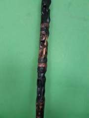 Hand Carved South African Heavy Natural Wood Hiking Stick 1b 3oz 37in