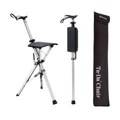 STEP2GOLD Ta-Da Chair, Portable Trekking Hiking Pole – 33.4″ Black, NOB