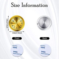 2 Pieces Stick on Dashboard Car Clock Mini Tiny Small Luminous Black, Gold