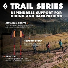 BLACK DIAMOND Trail Trekking Poles (Pair) | 100-140 cm (Cork Grip)