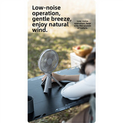 USB Powered Camping Fan 3000mAh Battery Foldable Tripod for stand for Outdoors