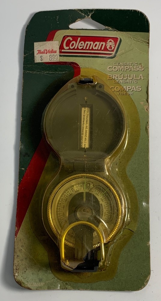 Vtg NOS Coleman Lensatic Compass for Camping Hiking Mountaineering