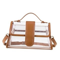 Clear Bag for Stadium Events Crossbody Purses for Women Stadium Approved Brown