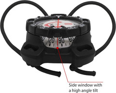Glow-in-the-Dark Waterproof Bungee Mount Compass for Diving and Kayaking