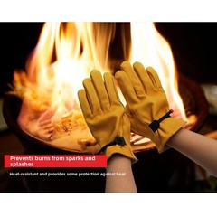 Leather Gloves for Campfire Cooking Flame Resistance and Ergonomic Grip