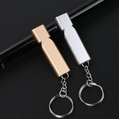 Outdoor Survival Whistle Aluminum Alloy Metal Double-hole High-frequency Tweeter