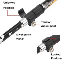 Aluminum Collapsible Ultralight Travel Trekking Hiking Pole for Men and Women…