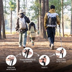 Collapsible Trekking Poles, Adjustable Lightweight Aluminum Hiking Poles, Sho…