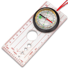 TRAIL BLAZER MAP COMPASS LIGHTWEIGHT COMPACT CLEAR BASE INTEGRATED MAGNIFIER 5IN