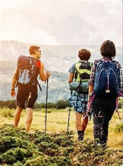 42in multifunctional folding hiking pole with compass and whistle, knife, hook