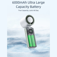 6000Mah Handheld Turbo Fan USB Rechargeable with 135 Degree Adjustable Angle