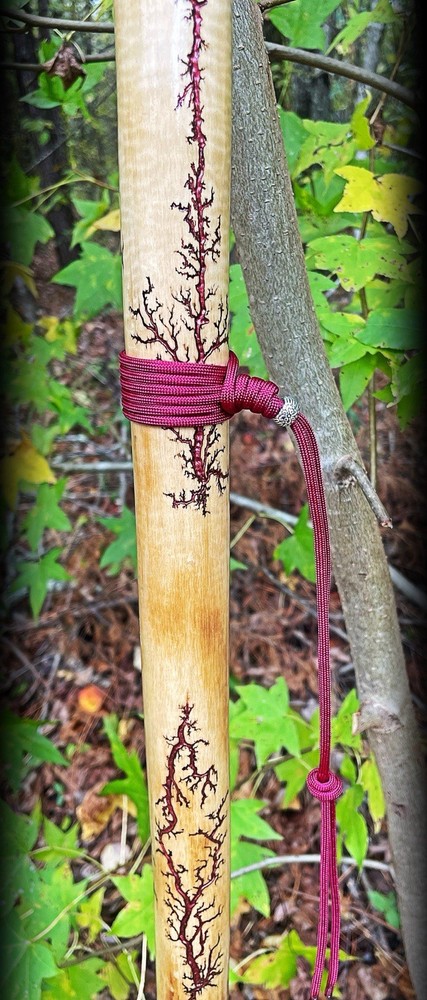 60” WALKING Stick ~Crepe Myrtle~Fractal Burned Handmade & Finished 🇺🇸