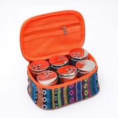Stainless Steel 6-Pack Spice Bottles for Outdoor Cooking and Travel Use