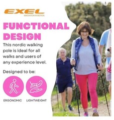 Exel Nordic Walking Poles For Hiking,Walking & Exercise (120cm)