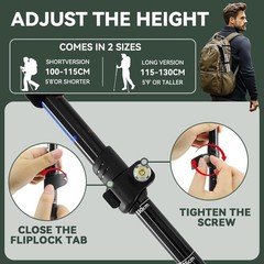 All-Terrain Hiking Poles – Collapsible, Lightweight, 2 Pack with Accessories