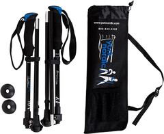 Ultralight Folding Walking Poles with Rubber Feet, Baskets & Carry Bag