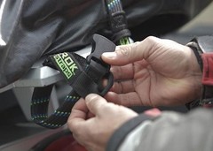 18 to 60 X 1 Wide Black Orange Cargo Strap for Motorcycles ATVs Snowmobiles
