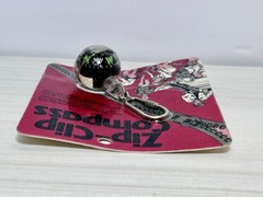 NEW Vintage ZIP-CLIP COMPASS Ball Keychain Liquid Filled Hiking Camping USA