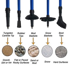 2-pc Pack Trekking Poles, Shock Absorbing, Adjustable, Collapsible, Carry Bag