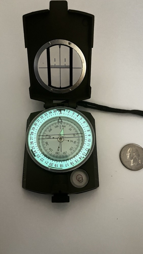 military-style prismatic compass lensatic/sighting compass With Canvas Case