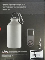 Lot of (4) Brand New Totes,Carabiner Compass Aluminum Bottle for outdoor Hiking