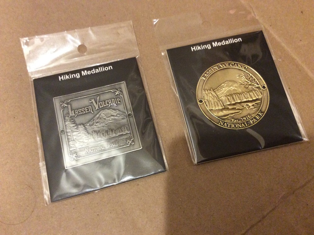 Lot of 2 Lassen Volcanic National Park Hiking Medallion – California Souvenir
