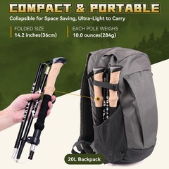 Trekking Poles Aircraft-Grade Aluminum Alloy-Strong Lightweight Collapsible W…